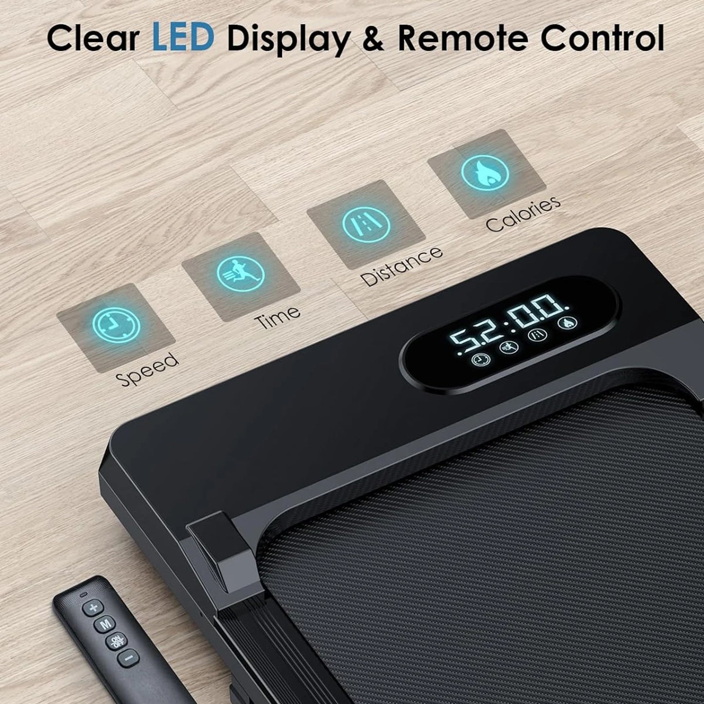 Bigzzia Walking Pad Under Desk Treadmill, 5MPH Portable Treadmill Home Quiet Lightweight Flat Treadmill pad 300lb Capacity 2.5HP