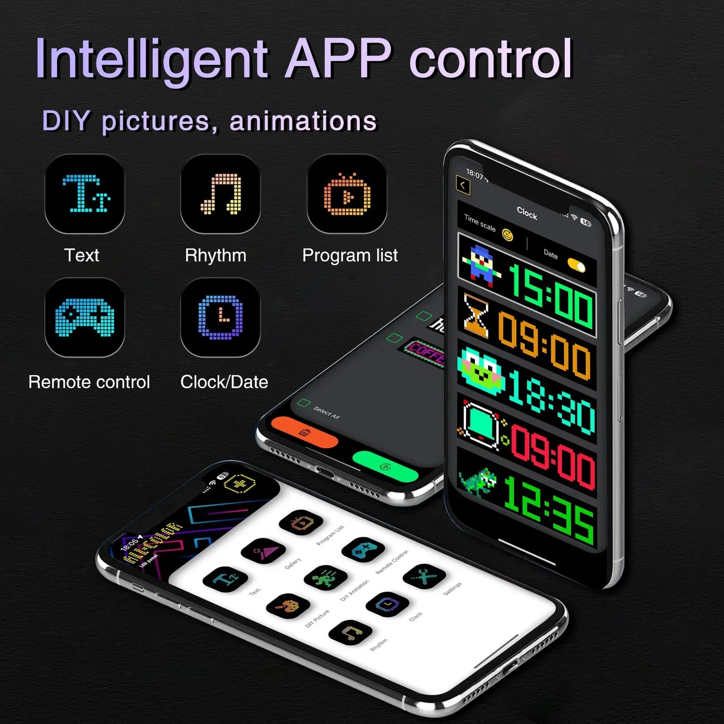 Bright LED Pixel Sign: Scrolling, Flexible, App-Controlled - Perfect for Cars & More!