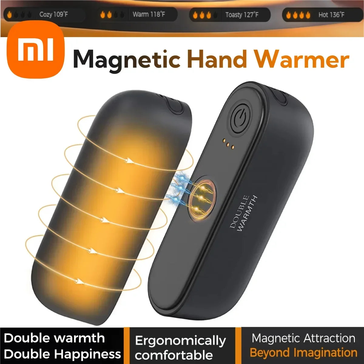 Xiaomi 2-in-1 Magnetic Rechargeable Hand Warmer – Portable Electric Pocket Heater with Long-Lasting Safe Heating