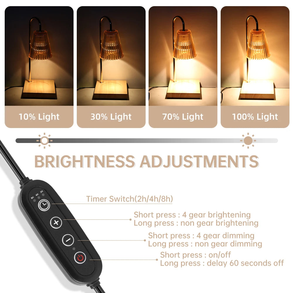 Candle Warmer Lamp Aromatherapy Retro Melting Wax Lamp with Timer Scent Candle Melt Lantern for Home Bedroom Modern Decoration