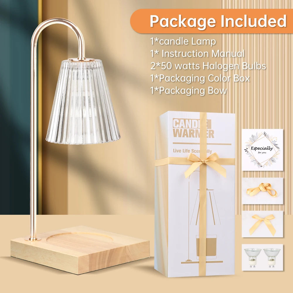 Candle Warmer Lamp Aromatherapy Retro Melting Wax Lamp with Timer Scent Candle Melt Lantern for Home Bedroom Modern Decoration