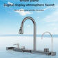 Large Stainless Steel Waterfall Kitchen Sink with Digital Faucet, Soap Dispenser & Cup Washer