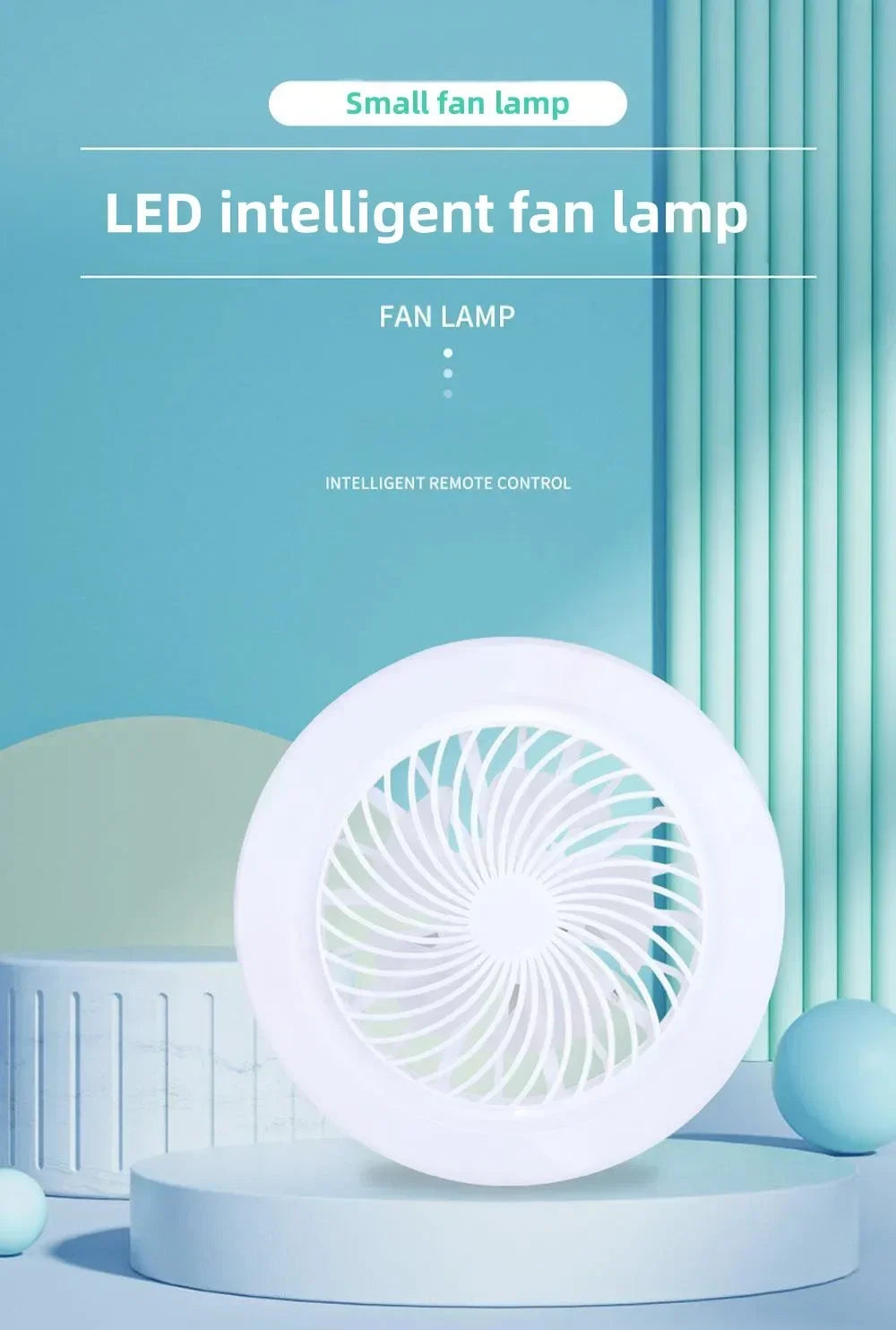 3in1 Ceiling Fan with Remote Control and LED Light, 3-speed E27 AC85-265V Lighting Base for Bedroom and Living Room Lighting