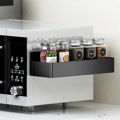 Magnetic 2-Tier Fridge, Microwave, Washing Machine & Dryer Shelf - Black & White