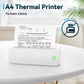 Portable A4 Thermal Printer Inkless Bluetooth Photo PDF Document Printer Memo Note Tattoo Print Wireless Tattoo Stencil Printer