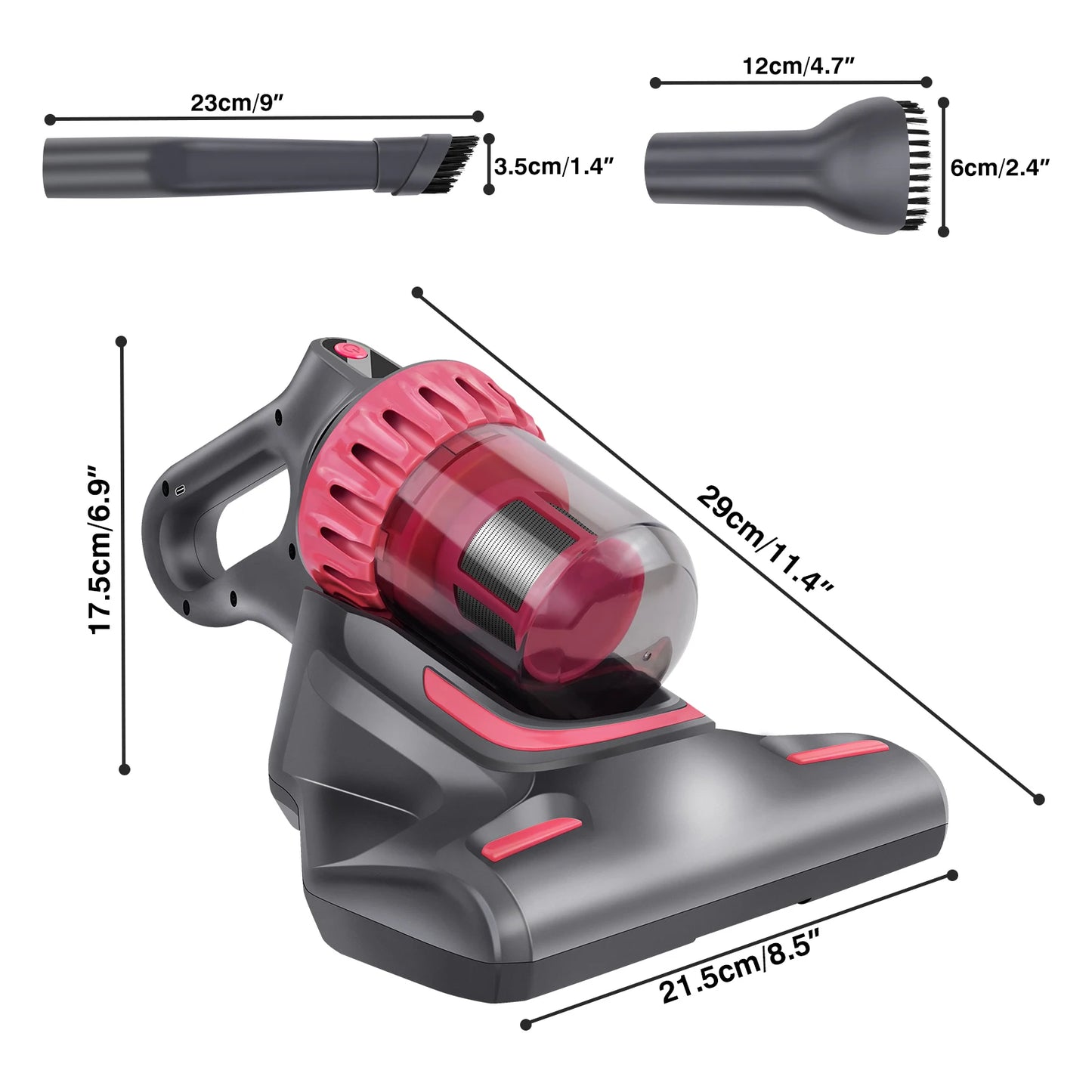 DayPlus Cordless Dust Mite Removal Mattress Vacuum Cleaner 3 IN 1 Home Bed Sofa Mattress with UV Light Cleaning Machine for Bed