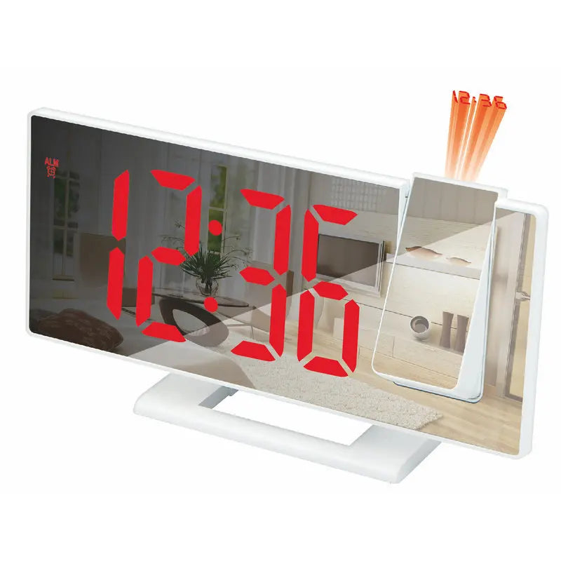 1PC Mirror multifunctional projection alarm clock Intelligent luminous clock Bedroom large screen projection clock