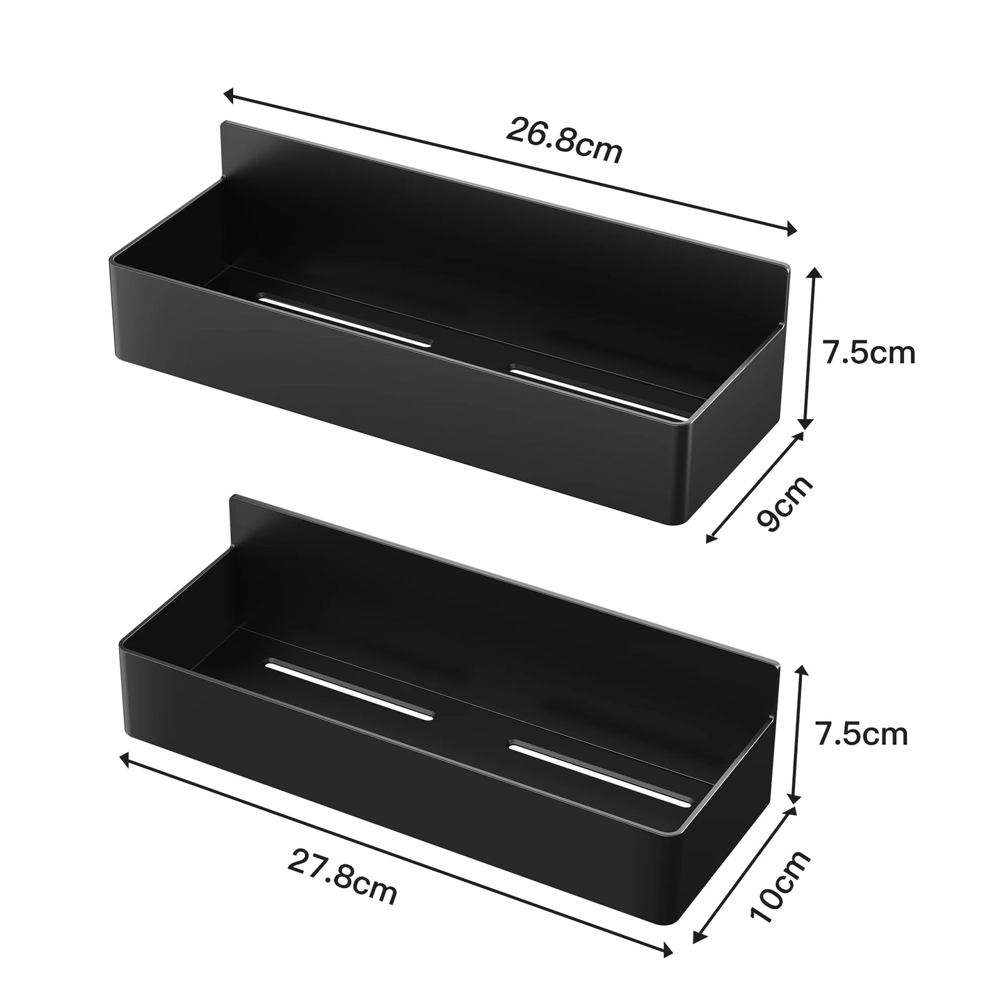 Magnetic 2-Tier Fridge, Microwave, Washing Machine & Dryer Shelf - Black & White