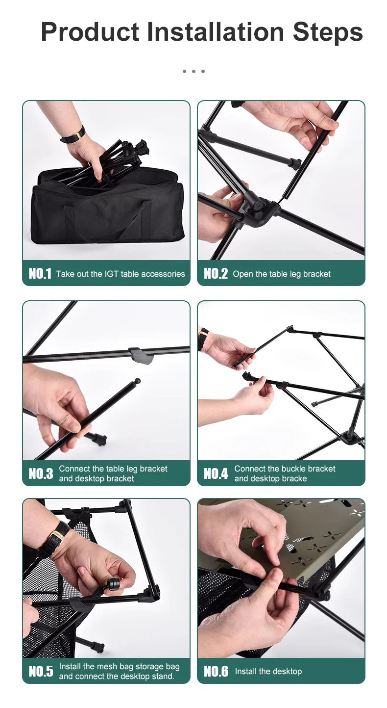 Westtune Portable Camping Folding Table – Lightweight Aluminum Alloy Outdoor Table with Accessories & Multifunctional Design