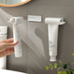 Wall-Mounted Toothbrush Holder with Magnetic Toothpaste Squeezer – Punch-Free Bathroom Rack & Accessories