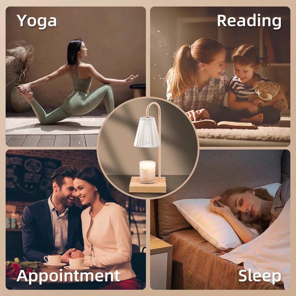 Candle Warmer Lamp Aromatherapy Retro Melting Wax Lamp with Timer Scent Candle Melt Lantern for Home Bedroom Modern Decoration