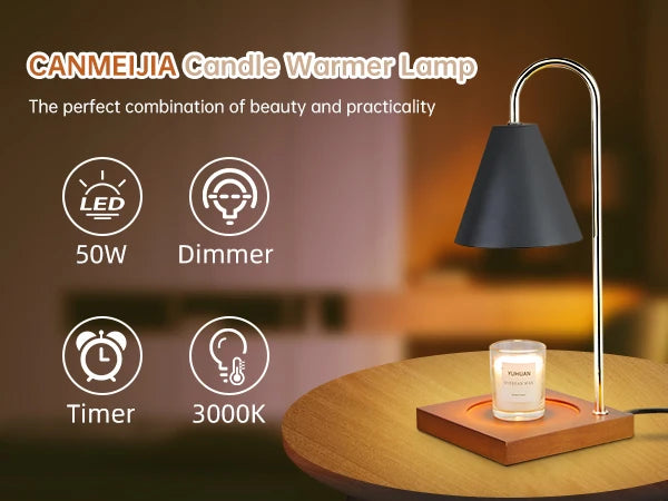 Candle Warmer Lamp Aromatherapy Retro Melting Wax Lamp with Timer Scent Candle Melt Lantern for Home Bedroom Modern Decoration