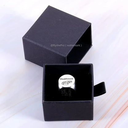 Stainless Steel Date Night Dice Set - Food Decision Dice for Couples