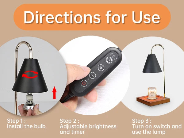 Candle Warmer Lamp Aromatherapy Retro Melting Wax Lamp with Timer Scent Candle Melt Lantern for Home Bedroom Modern Decoration