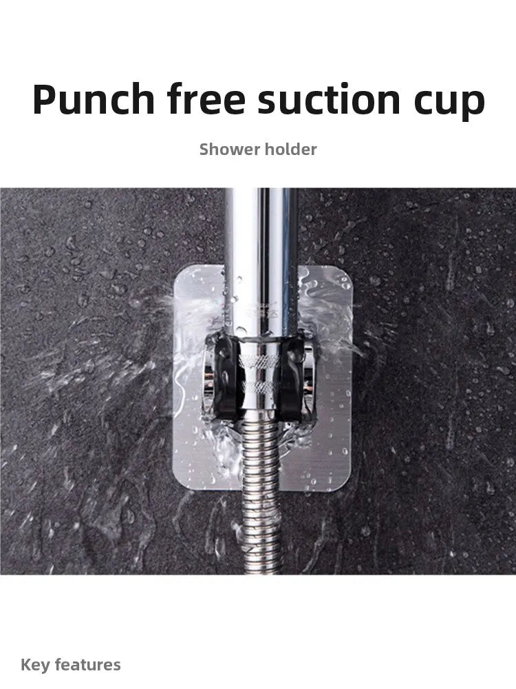 Universal Wall-Mounted Showerhead Holder – Punch-Free Adjustable Self-Adhesive Bathroom Bracket