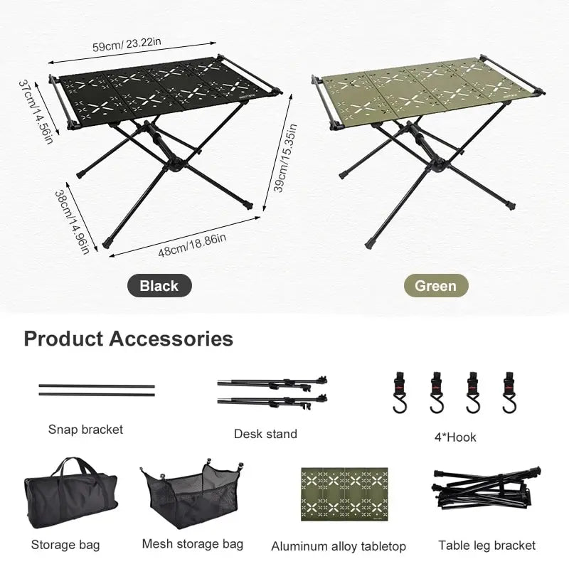 Westtune Portable Camping Folding Table – Lightweight Aluminum Alloy Outdoor Table with Accessories & Multifunctional Design
