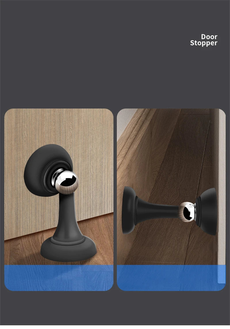 KK&FING Strong Magnetic Silent Suction Household Bedroom Free-punch Door Suction Anti-collision Door Stop Silicone Floor Suction