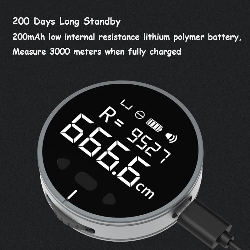DUKA ATuMan Little Q Electric Ruler Distance Meter HD LCD Screen Measure Tools Rechargeable 99M Tape Ruler