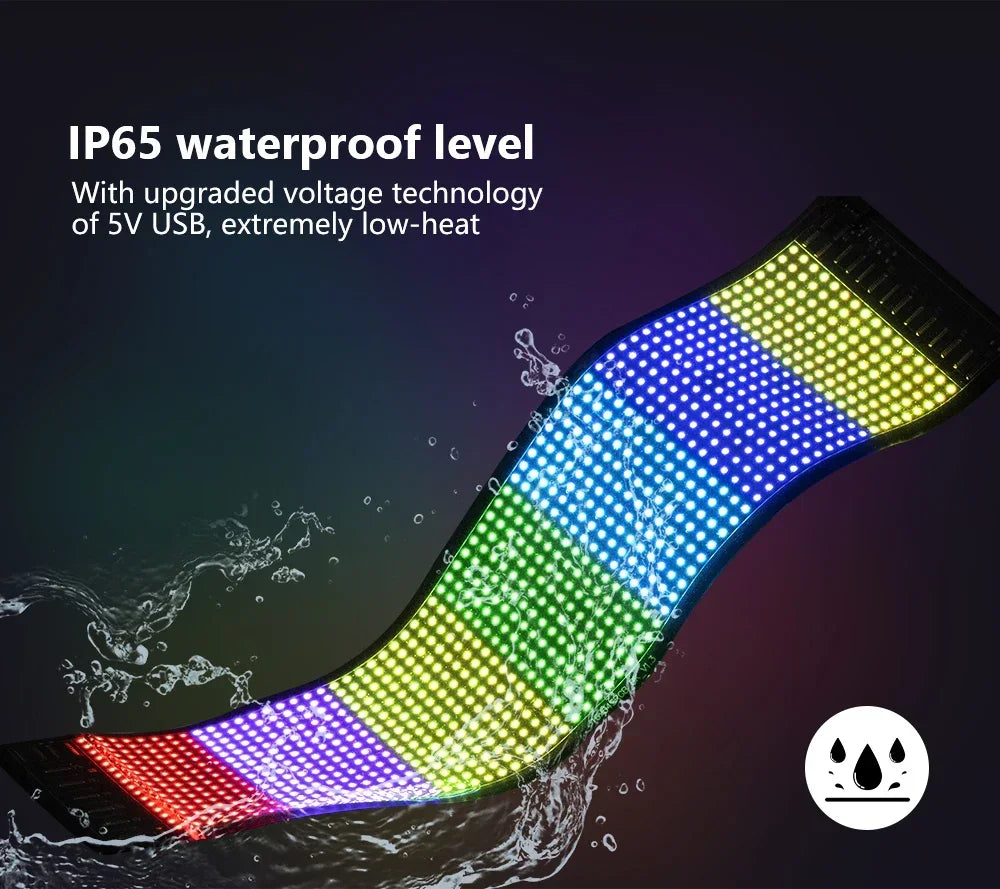 Bright LED Pixel Sign: Scrolling, Flexible, App-Controlled - Perfect for Cars & More!