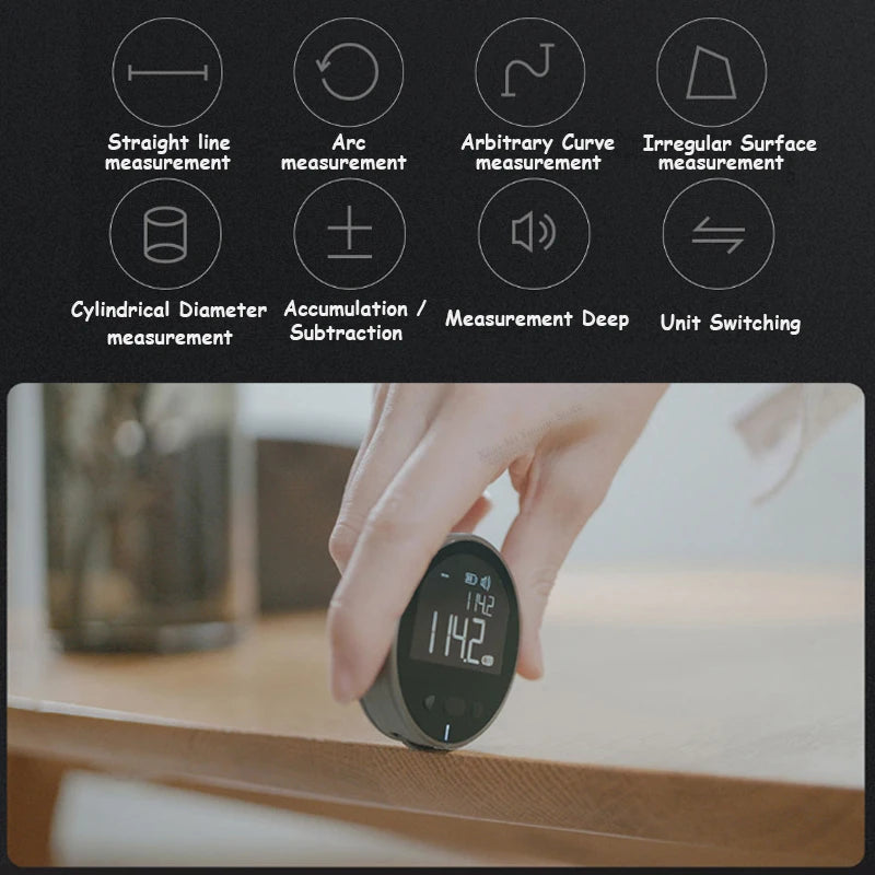 DUKA ATuMan Little Q Electric Ruler Distance Meter HD LCD Screen Measure Tools Rechargeable 99M Tape Ruler