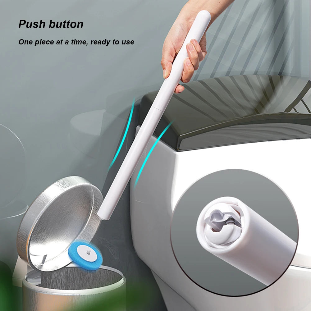 Wall-Mounted Toilet Brush with Long Handle – Eco-Friendly WC Cleaner with Disposable Brush Heads