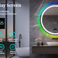 LED Bathroom Mirror Round 800x800mm Wall Hanging Mirror Anti Fog Bluetooth Speaker Brightness Memory Front Light & RGB Backlit