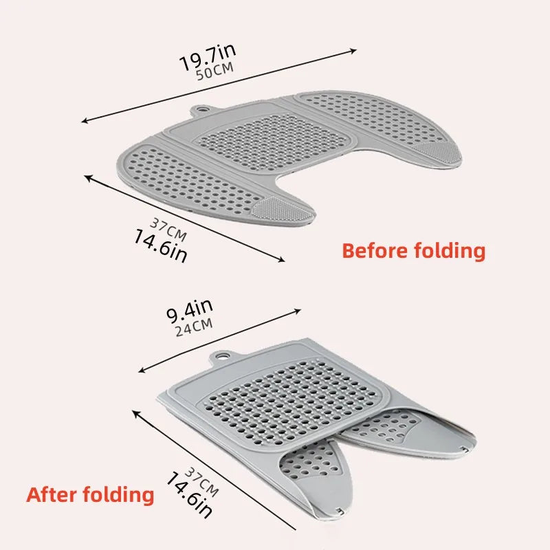 Collapsible Sink Cover and Silicone Makeup Pad with Bathroom Storage Shelves and Racks for Great Space Saving