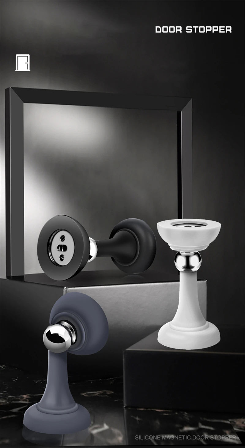 KK&FING Strong Magnetic Silent Suction Household Bedroom Free-punch Door Suction Anti-collision Door Stop Silicone Floor Suction