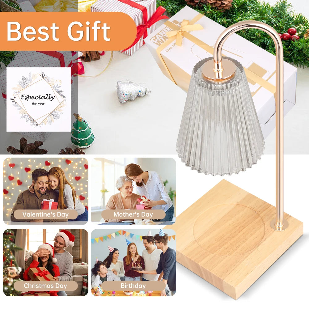 Candle Warmer Lamp Aromatherapy Retro Melting Wax Lamp with Timer Scent Candle Melt Lantern for Home Bedroom Modern Decoration