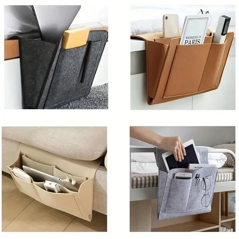 Bedside hanging storage bag Mobile phone remote control tissue storage box Bedside book hanging bag sundry household items