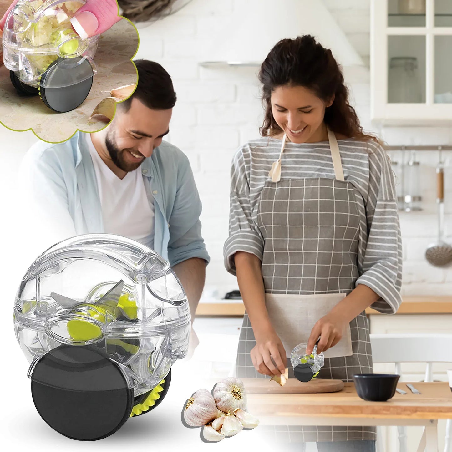 Rolling Garlic Mincer - Kitchen Gadget for Crushed Garlic