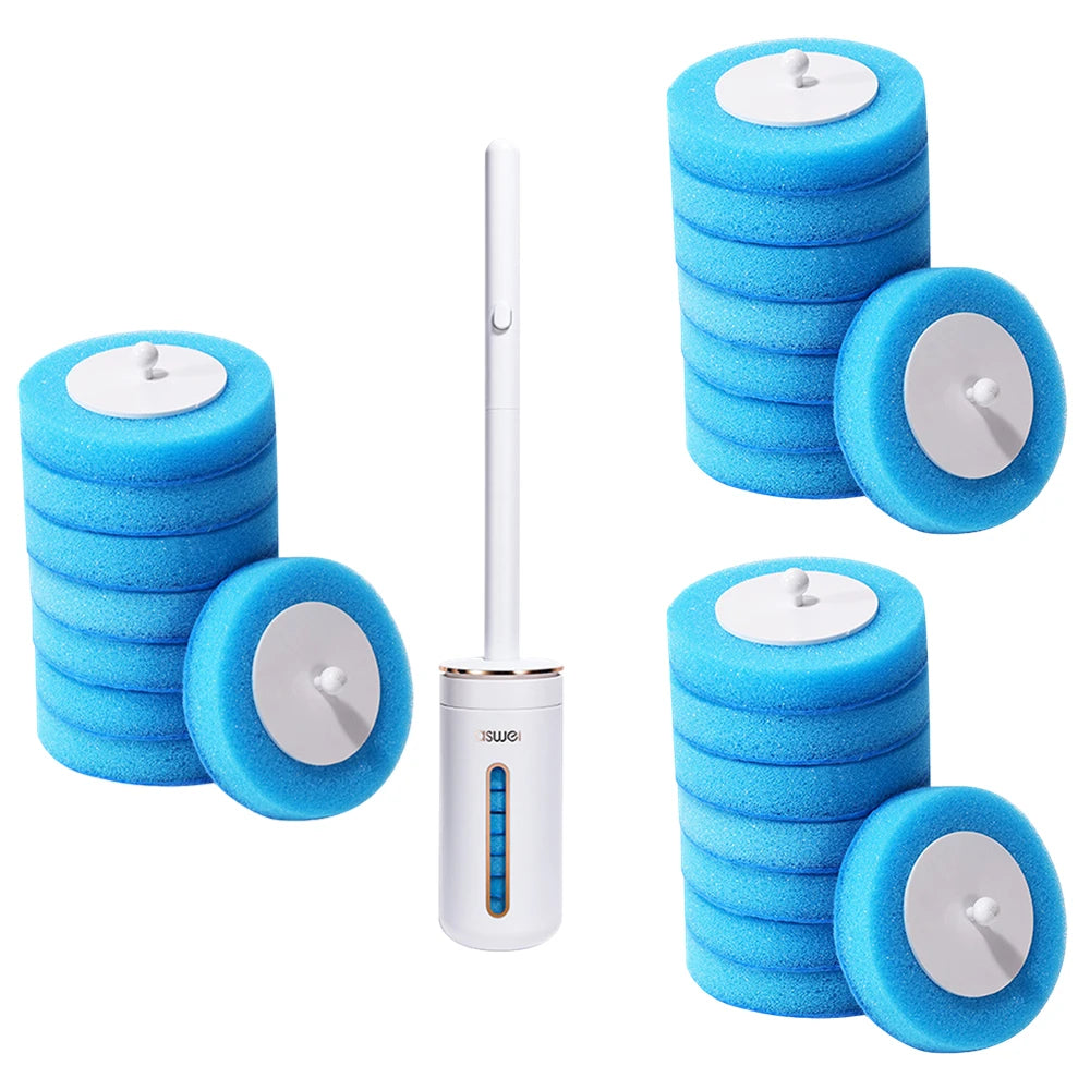 Wall-Mounted Toilet Brush with Long Handle – Eco-Friendly WC Cleaner with Disposable Brush Heads