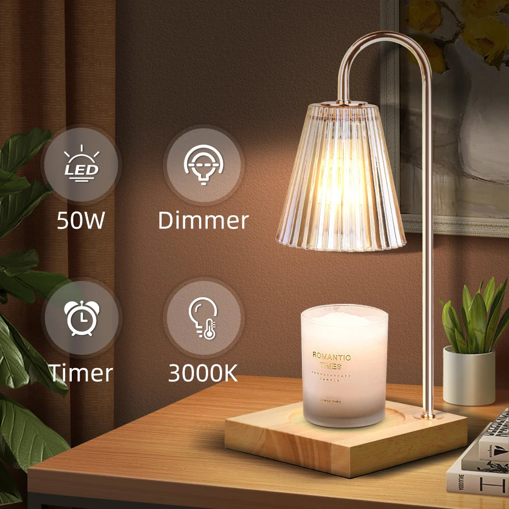 Candle Warmer Lamp Aromatherapy Retro Melting Wax Lamp with Timer Scent Candle Melt Lantern for Home Bedroom Modern Decoration