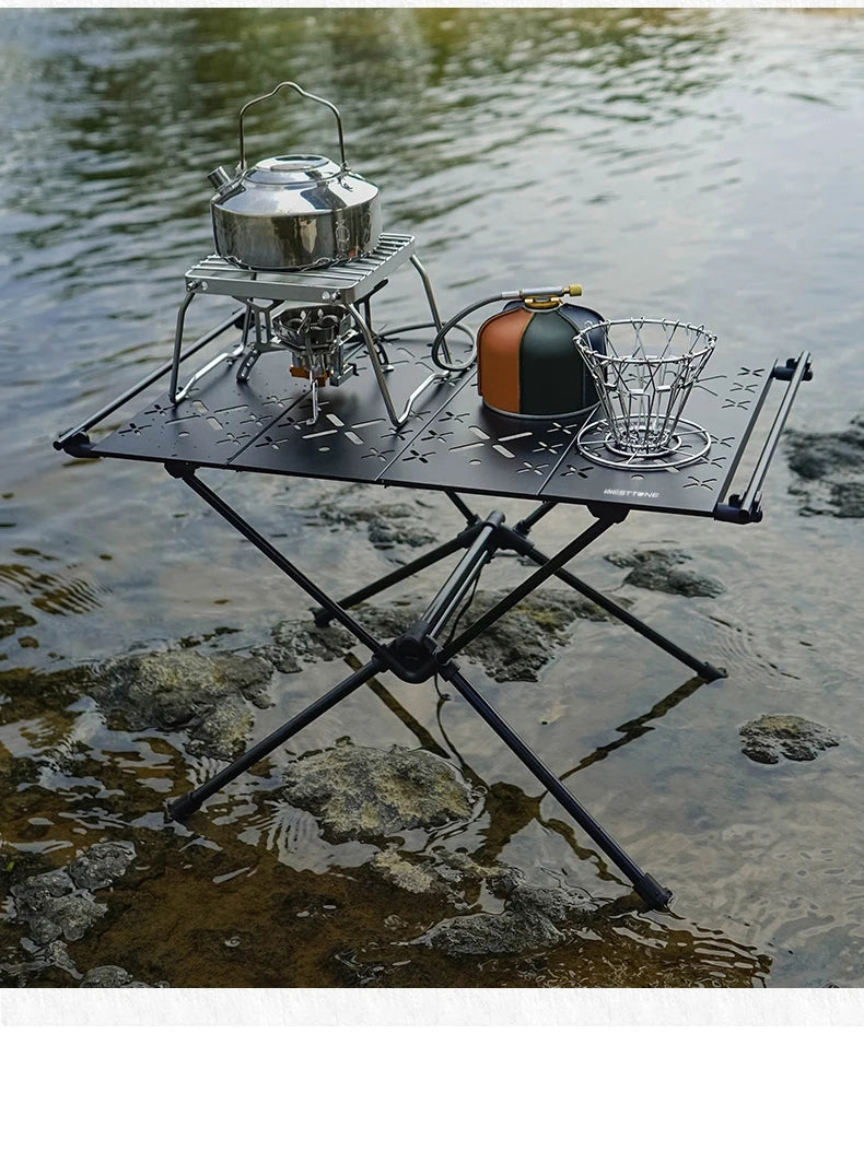 Westtune Portable Camping Folding Table – Lightweight Aluminum Alloy Outdoor Table with Accessories & Multifunctional Design