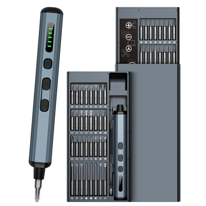 68-in-1 electric screwdriver set with precision power tool, magnetic screwdriver bits, and organized carrying case for iPhone, glasses, watch, and PC repairs