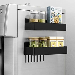 Magnetic 2-Tier Fridge, Microwave, Washing Machine & Dryer Shelf - Black & White