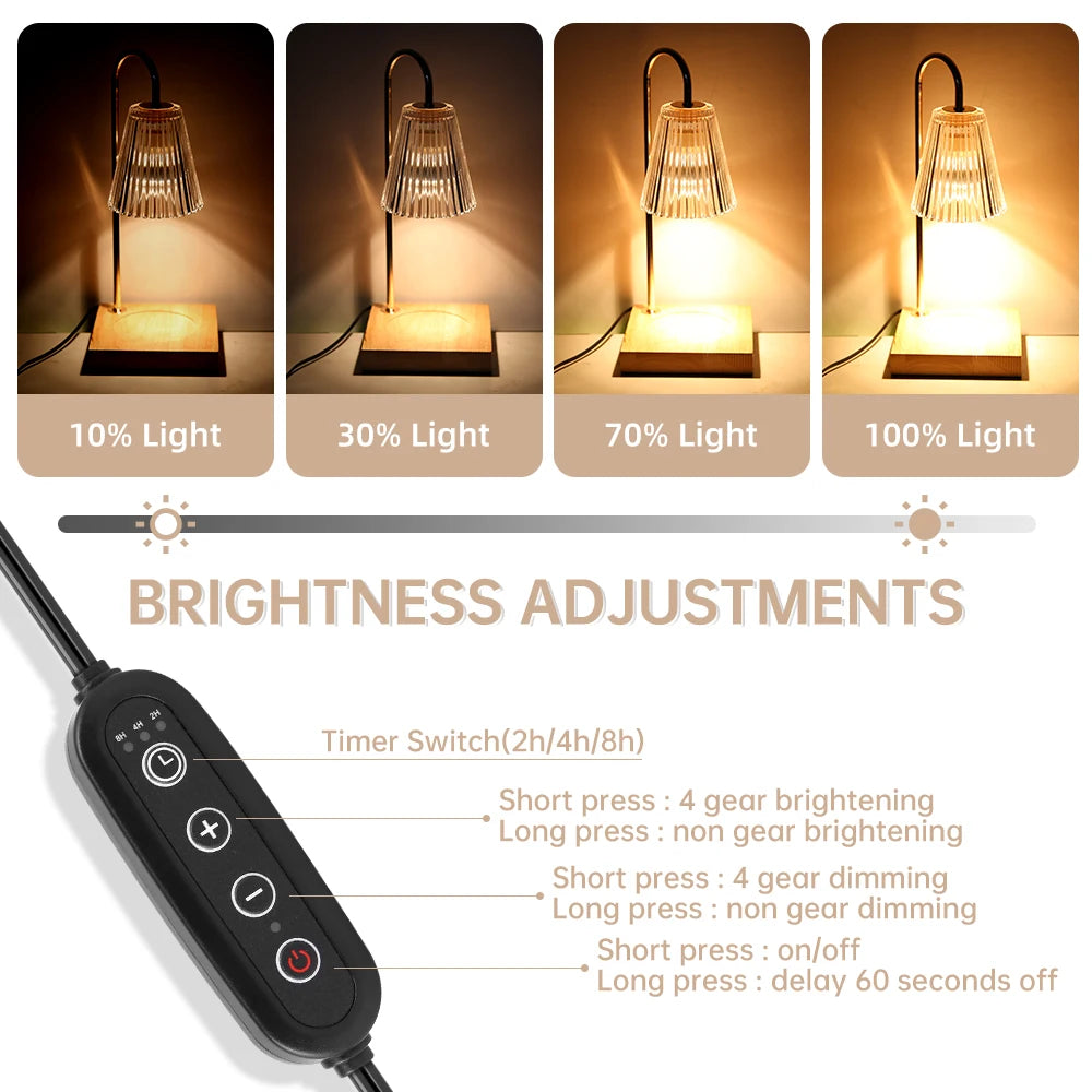 Candle Warmer Lamp Aromatherapy Retro Melting Wax Lamp with Timer Scent Candle Melt Lantern for Home Bedroom Modern Decoration