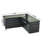 L-Shaped Metal Raised Garden Bed, Charcoal Black, Outdoor Planter