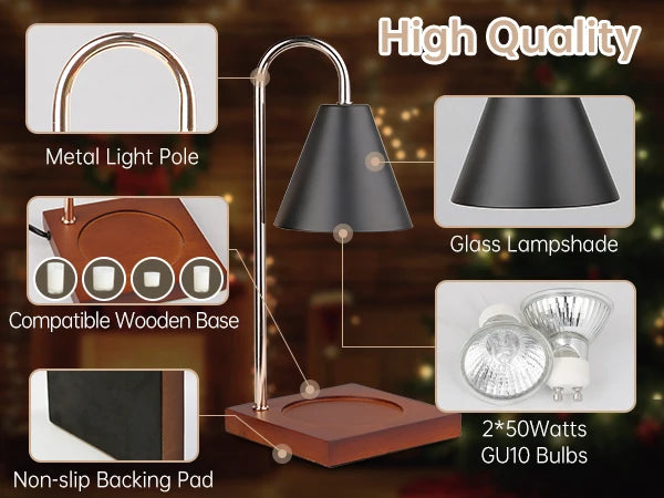 Candle Warmer Lamp Aromatherapy Retro Melting Wax Lamp with Timer Scent Candle Melt Lantern for Home Bedroom Modern Decoration
